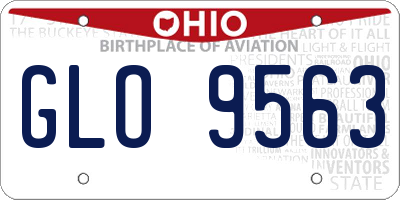 OH license plate GLO9563