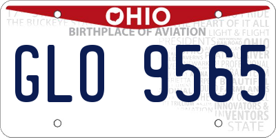 OH license plate GLO9565