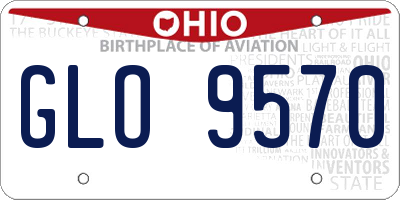 OH license plate GLO9570