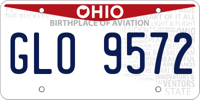 OH license plate GLO9572