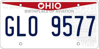 OH license plate GLO9577