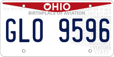 OH license plate GLO9596