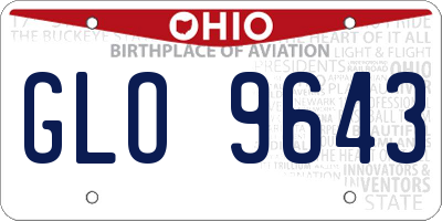 OH license plate GLO9643