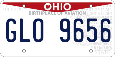 OH license plate GLO9656