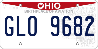 OH license plate GLO9682