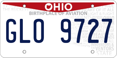 OH license plate GLO9727