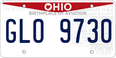 OH license plate GLO9730