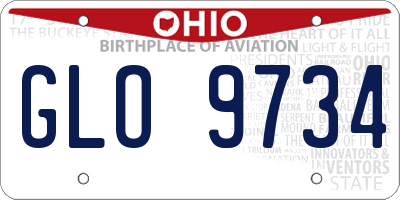 OH license plate GLO9734