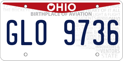 OH license plate GLO9736