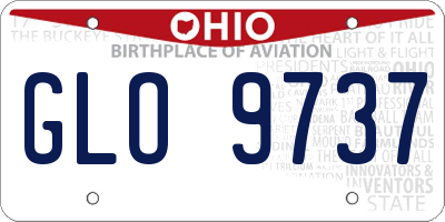OH license plate GLO9737