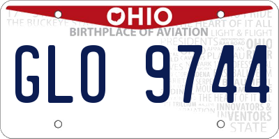 OH license plate GLO9744