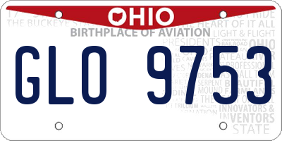 OH license plate GLO9753