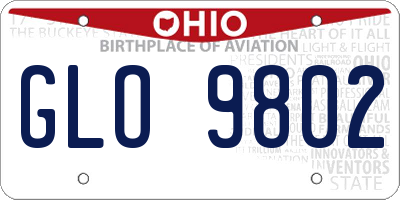 OH license plate GLO9802