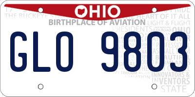 OH license plate GLO9803