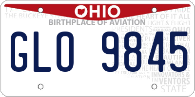 OH license plate GLO9845