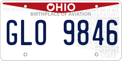 OH license plate GLO9846
