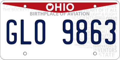 OH license plate GLO9863