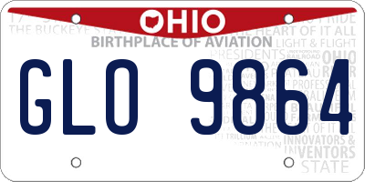 OH license plate GLO9864