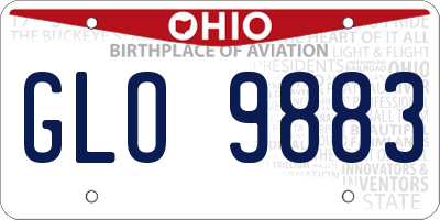 OH license plate GLO9883