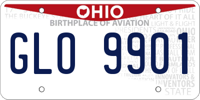 OH license plate GLO9901