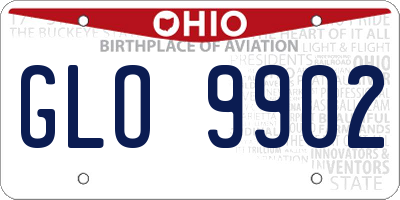 OH license plate GLO9902