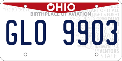 OH license plate GLO9903