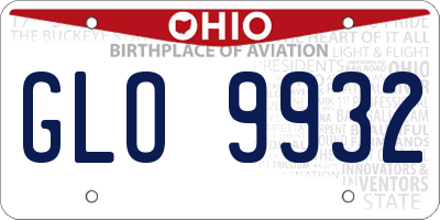 OH license plate GLO9932