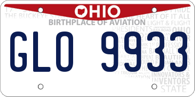 OH license plate GLO9933