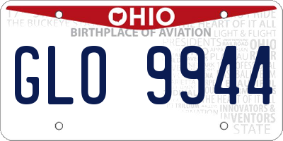 OH license plate GLO9944