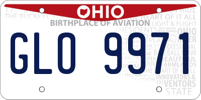 OH license plate GLO9971