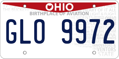 OH license plate GLO9972