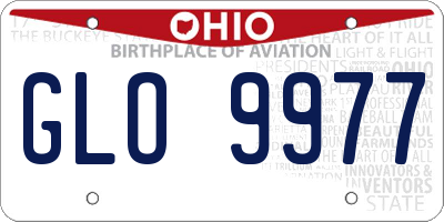 OH license plate GLO9977