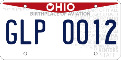 OH license plate GLP0012