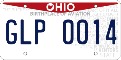 OH license plate GLP0014