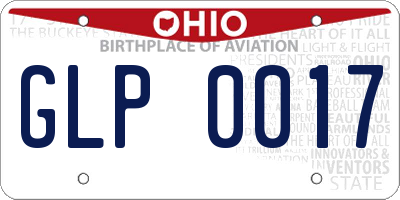 OH license plate GLP0017