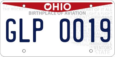 OH license plate GLP0019