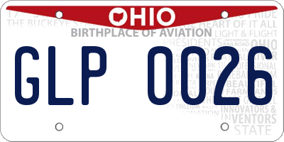OH license plate GLP0026