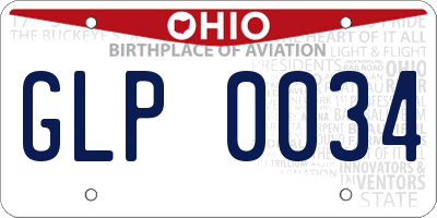 OH license plate GLP0034