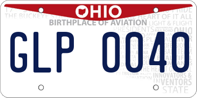 OH license plate GLP0040