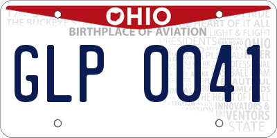 OH license plate GLP0041