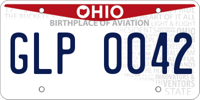 OH license plate GLP0042