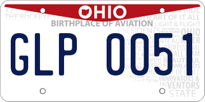 OH license plate GLP0051