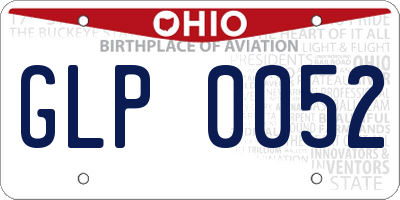 OH license plate GLP0052