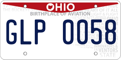 OH license plate GLP0058