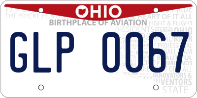 OH license plate GLP0067