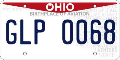 OH license plate GLP0068