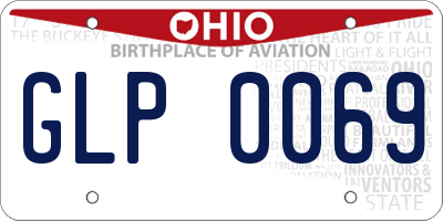 OH license plate GLP0069