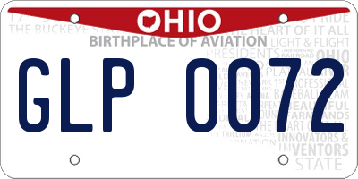 OH license plate GLP0072