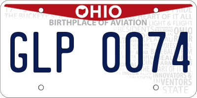 OH license plate GLP0074