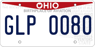 OH license plate GLP0080